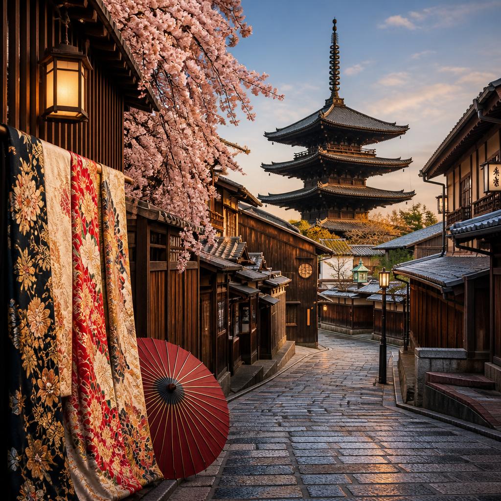 着物スタイルで京都の美を引き立てる