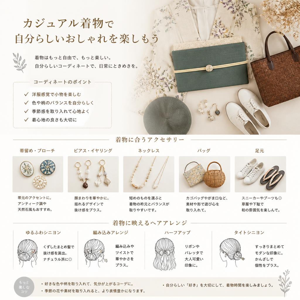 カジュアル着物コーデの楽しみ方