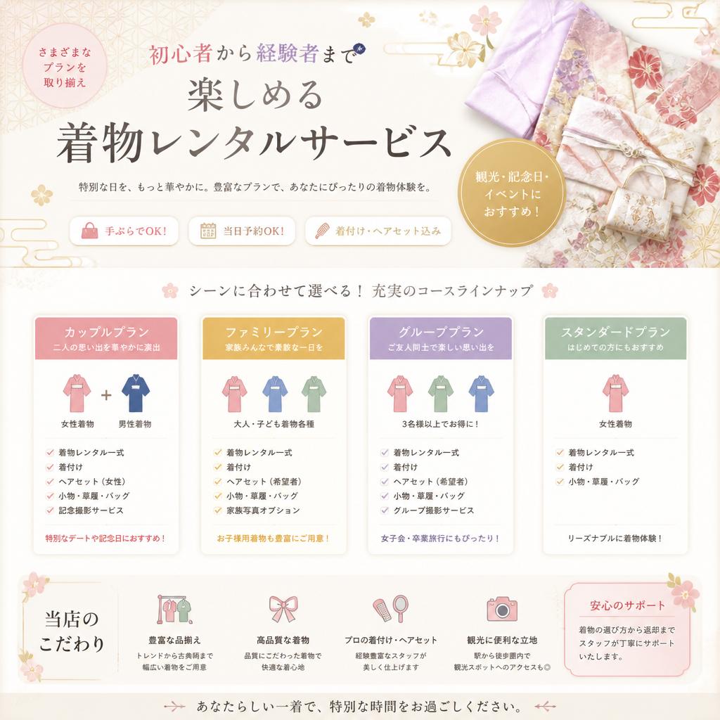多彩なプランで理想の体験を