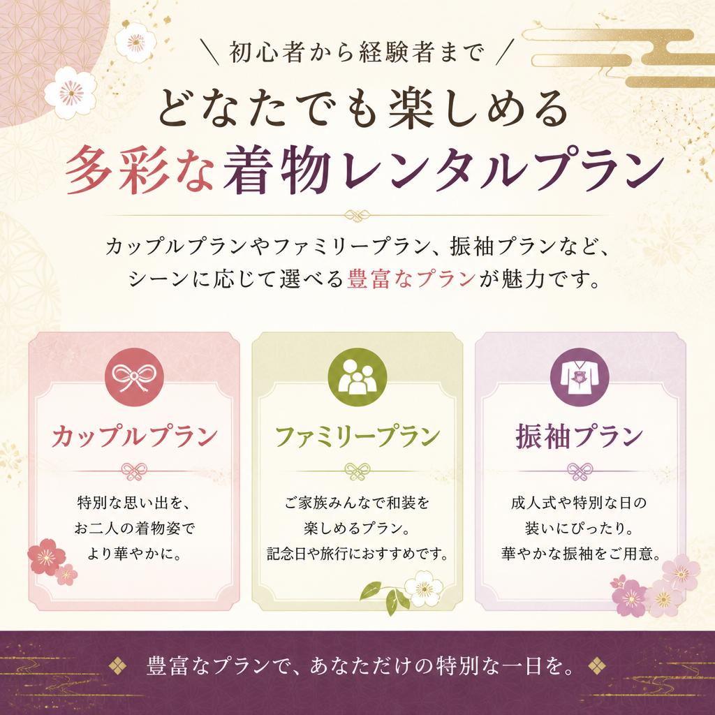 着物レンタルの多彩なプラン