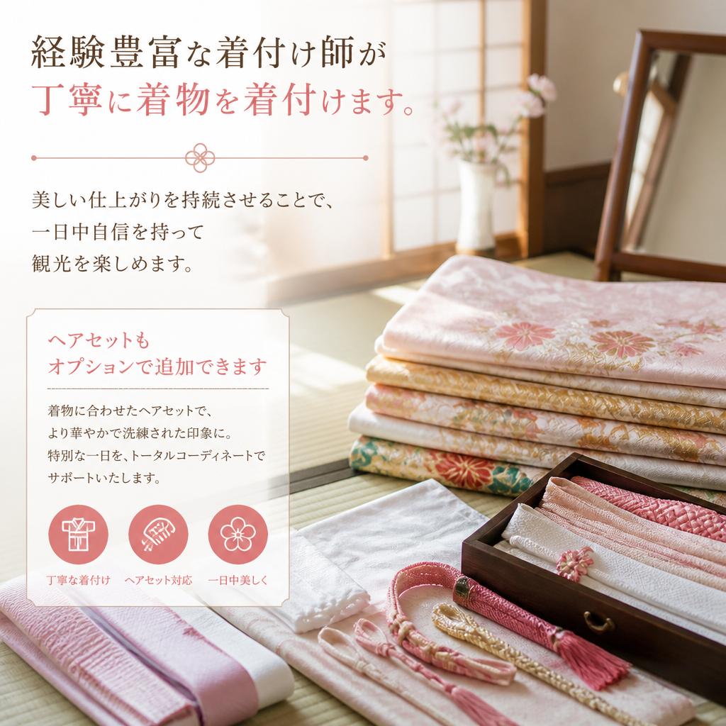 3. 着付けとヘアセットのプロの技